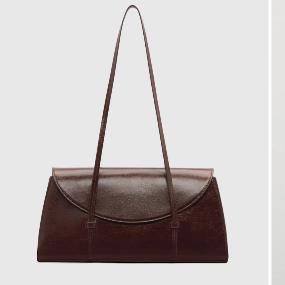 Reformation Elena Shoulder Bag Chestnut Leather - Picture 3 of 9